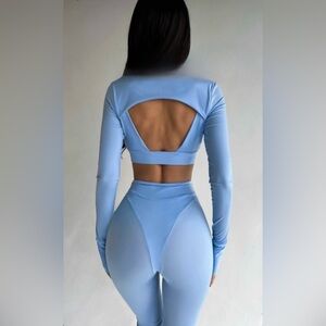 Sky Blue Two-Piece Activewear Set Brand Quickness by Inessa Shevchuk - Size XS